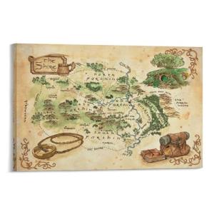 Póster de mapa de la Tierra Media de El Señor de los Anillo…