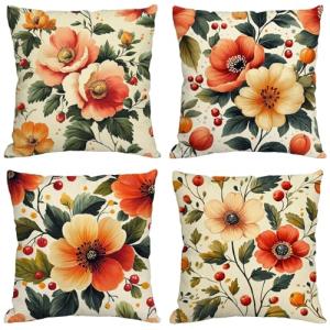 Funda Cojin 65x65 cm, Juego de 4 Fundas de Cojines Beige Li…