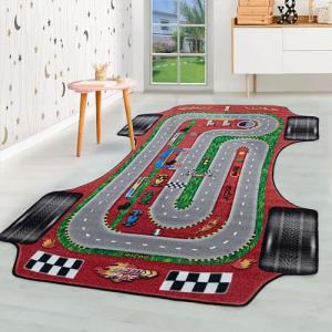 HomebyHome Alfombra para niños Pila Corta Diseño de Coches…