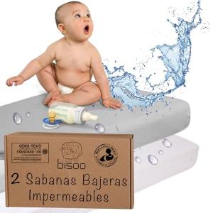 Bisoo Sabanas Capazo Bebe 35x75 cm - Sabanas Bajeras Imperm…