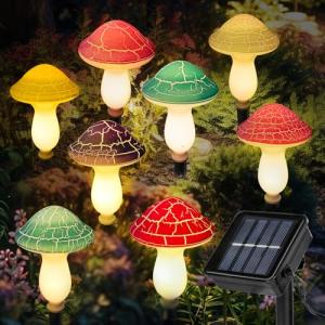 Kyduu 8piezas Lámparas solares de setas para Decoración Ext…