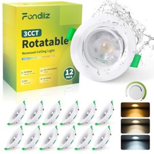 Fondiiz Downlight LED Techo Empotrable Regulable, 5W 480LM…