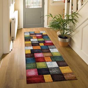 Paco Home Alfombra Salón Pelo Corto Diseño Cuadros Colorida…