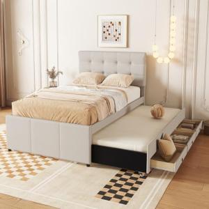 Moimhear Cama tapizada, 90 x 200 cm (90 x 190 cm), cama fam…
