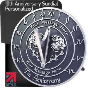 The Metal Foundry Reloj de sol personalizado para 10º anive…