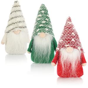 com-four® 3X Gnomos navideños Premium 14cm - Decoración nav…