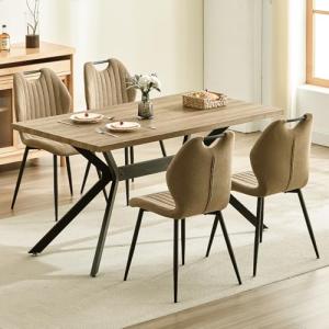 LEWE Juego de Mesa de Comedor Rectangular y 4 Sillas, Mesa…