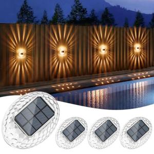 Quntis Aplique Solar de Pared Exterior 4 Piezas, Luz Solar…