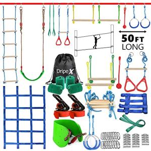 Dripex Ninja Slackline Kit de 2 x 15 m/50 Pies, Ninja Warri…