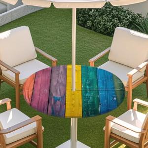 Chickwin Mantel Redondo Exteriores Antimanchas con Agujero…