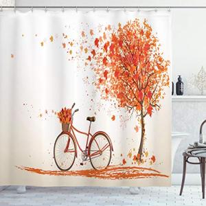 ABAKUHAUS Bicicleta Cortina de Baño, Árbol de otoño de Colo…