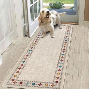 SHACOS Alfombra de Pasillo Antideslizante Beige 60x180cm Al…