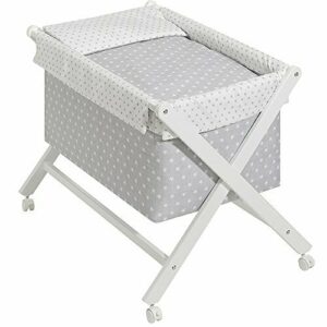 Minicuna de Tijera Plegable Completa Estrellas Gris. Incluy…