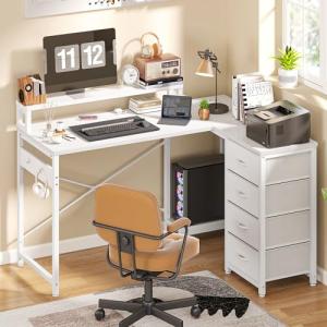 YITAHOME Mesa Escritorio con Estante de Almacenamiento de B…