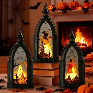 3 Piezas Decoracion Halloween Exterior Linterna, Farol Hall…