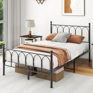 VERFARM Cama de metal de 120 x 200 cm con somier, cama dobl…