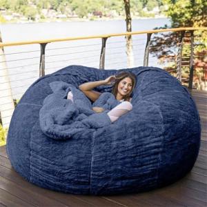 Puff Gigante XXL Peludo Cubierta Con Fundas Lavables a Máqu…