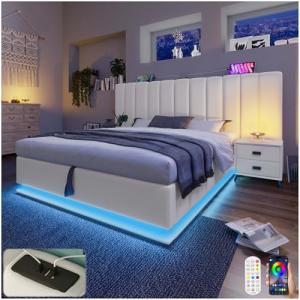 Lubvtti Cama de Matrimonio Con Control de Aplicación LED y…