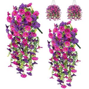 HIQE-FL Flores Artificiales Colgantes,2 Piezas Flores Colga…