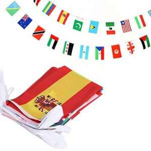 Anley Banderas de Cordel de 100 países, Banderines Pancarta…