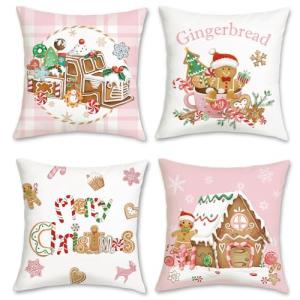 Bonhause Fundas Cojines Navidad Pan de Jengibre 45 x 45 cm…