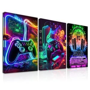 Dazzlewall 3Pcs Impresiones de Arte de Pared de Juegos Enma…