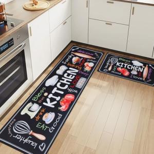LHHMZ 2 Pcs Alfombras y Tapetes de Cocina, Alfombras Lavabl…