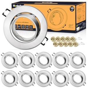 Foco Empotrable LED Techo, 10 Pieza Marco Focos GU10 Metáli…