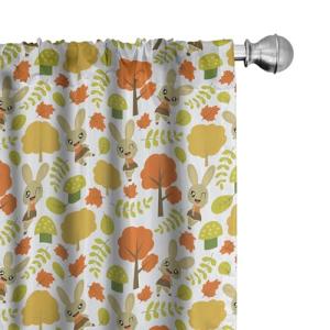 ABAKUHAUS Otoño Juego de 2 Paños Cortinas, Árbol foliáceo C…