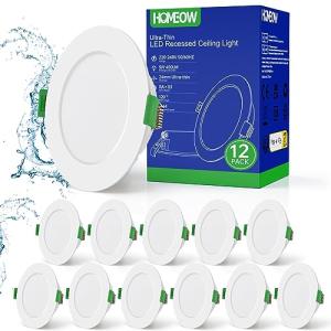 HOMEOW 12 Pack Downlight LED Techo Empotrable, 5W 230V IP44…