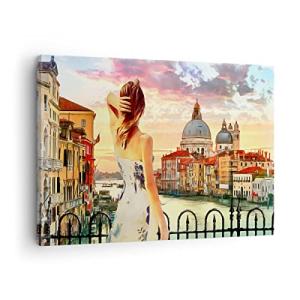 ARTTOR Lienzos decorativos Venecia puente agua Cuadro Sobre…