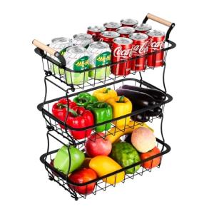 Zaxiva Fruteros de Cocina Modernos Metálicos Negros, fruter…