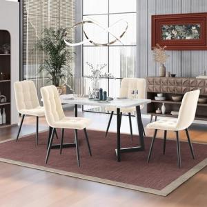 HYUB Juego de comedor con mesa de comedor y 4 sillas de col…