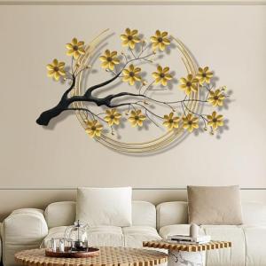 Ainydie Lujo Adornos de Pared de Flores Doradas de Metal, M…