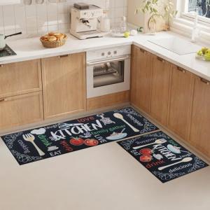LHHMZ Alfombra de Cocina de 2 Piezas Antideslizante Lavable…