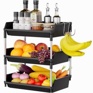 Lifewit Fruteros de Cocina, Frutero 3 Pisos Modernos con Do…