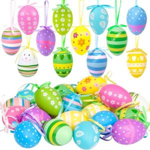 AIBAOBAO 24 Piezas Huevos de Pascua, Huevos de Pascua Decor…