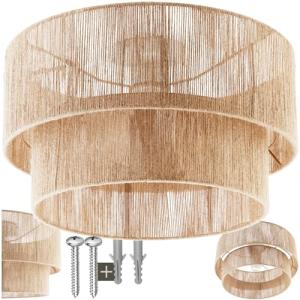 TecTake® lampara de techo boho, estructura de cuerda yute,…