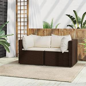 MOONAIRY Sofás de Esquina jardín y Cojines, Sofa Exterior,…