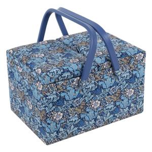 Hobby Gift Caja de costura grande con tapa doble, tela de a…