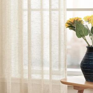 Deconovo Cortinas Visillo con Efecto Lino - Translucidas y…
