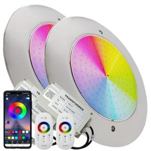 LED ATOMANT Lote de 2 Focos de Piscina LED 12W RGB impermea…