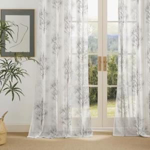 PONY DANCE Cortinas Translucidas Efecto Lino, Estampada con…
