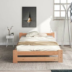 BENMWS Cama de futón de madera maciza maciza, con cabecero…