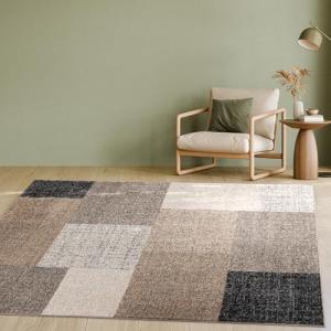Paco Home Alfombra Diseño Moderna A Cuadros De Pelo Corto M…