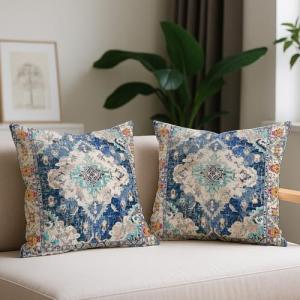 Vorysum Fundas Cojines 45x45cm Bohemio Azul Fundas de Cojin…