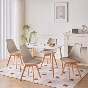 GrandCA HOME Mesa de Comedor y 4 sillas de Comedor Juego de…