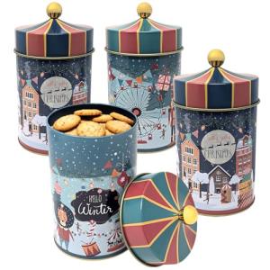 com-four® Lata para Galletas 4X - Lata para Galletas navide…