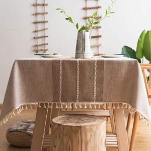 Pahajim Mantel Antimanchas Cuadrada Mantel Impermeable Lino…