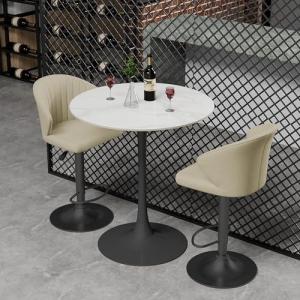 FATIVO Mesa de Bar Mármol Blanca de Cocina: Mesa Barra Alta…